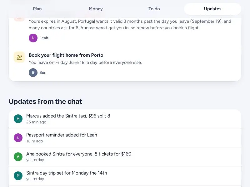 Updates from the chat — Lisbon and Porto trip