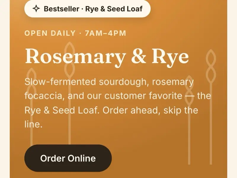 Live website — Rosemary & Rye