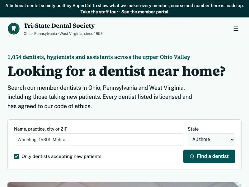 Live society site — Tri-State Dental Society